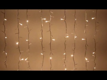 Светодиодная гирлянда Водопад. Цвет теплый белый.